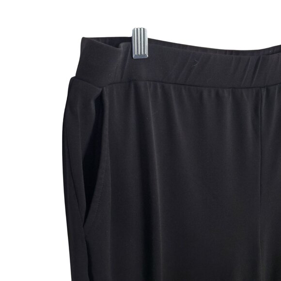 Susan Graver Sz XL Pants Pull On Cropped Liquid Knit Pockets Stretch Minimalist - Picture 3 of 7